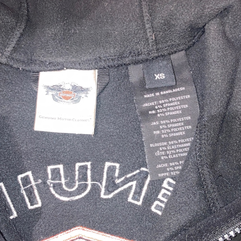Harley Davidson womans Black Jacket with Orange Stripes - Picture 4 of 5